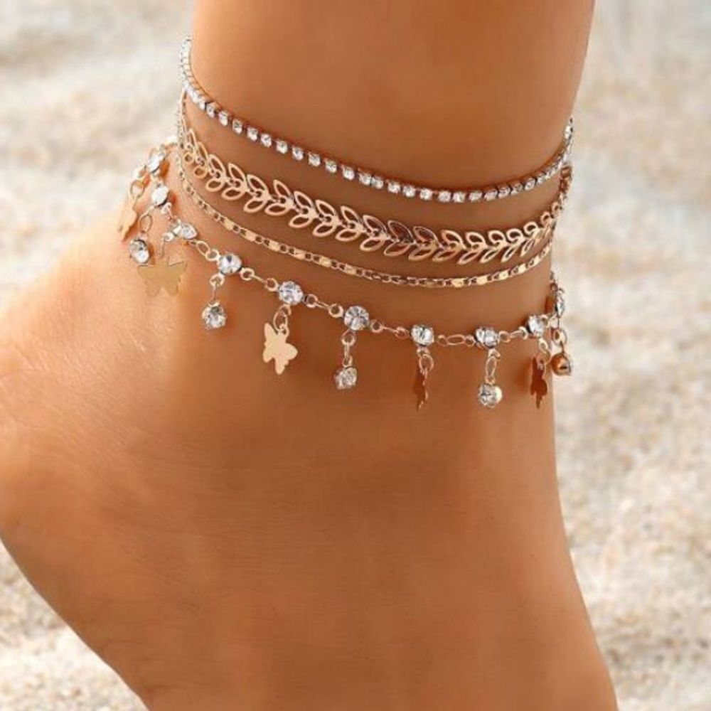 3for$20 NEW 4pcs/set Retro European And American Style Multiple Layer ANKLET